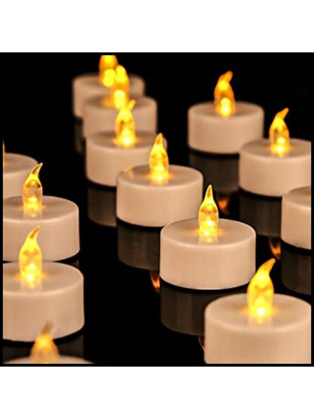 24pc Flameless LED Tea Light Candles Battery Operated Flickering for Wedding